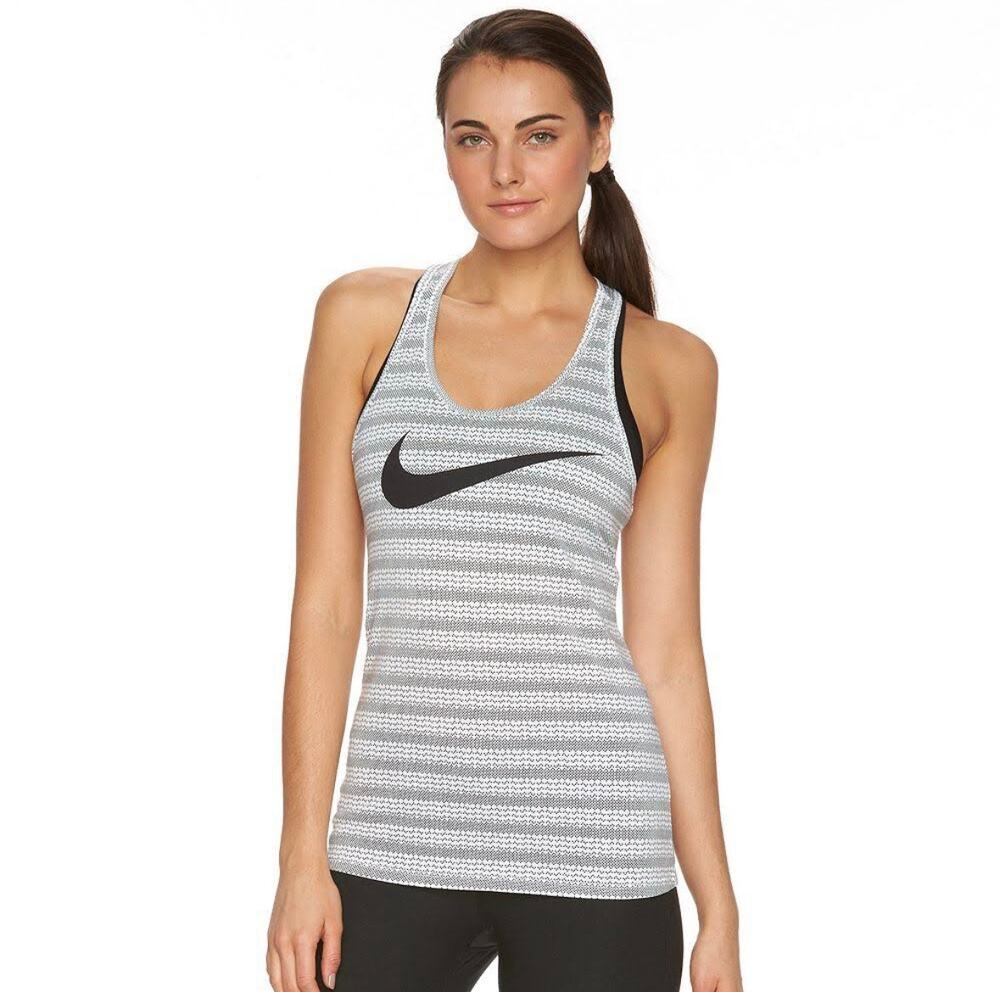 Nike Dri-FIT Tank Top WMNS SZ S Gray Heather Racerback Running Athleisure Active